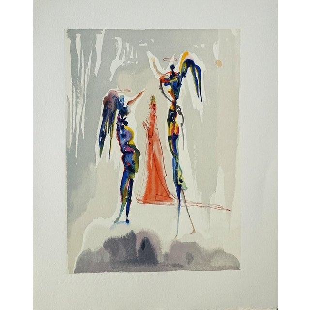 Salvador Dali, Dante and Two Angels, Woodcut For Sale - Image 6 of 6