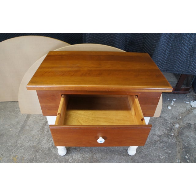 Vintage American Country Farmhouse Cherry & Pine Painted Table Kitchen Island For Sale - Image 4 of 12