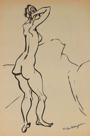 Standing Figure Ink Wash