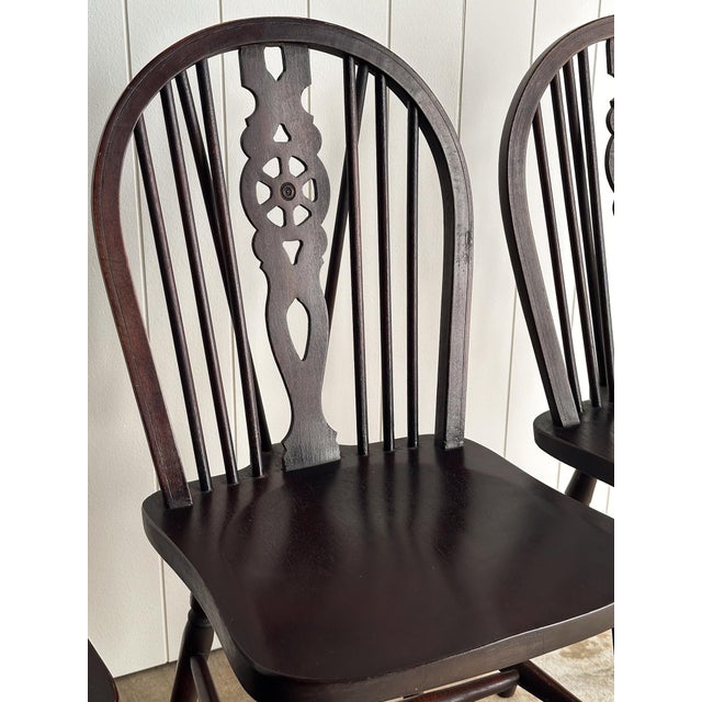 English Antique English Windsor Dining Chairs, Set of 4 For Sale - Image 3 of 18