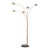 Quinto Arc Lamp - Weathered Brass Steel, Black Marble Base, Mushroom Shade, Dimmable For Sale