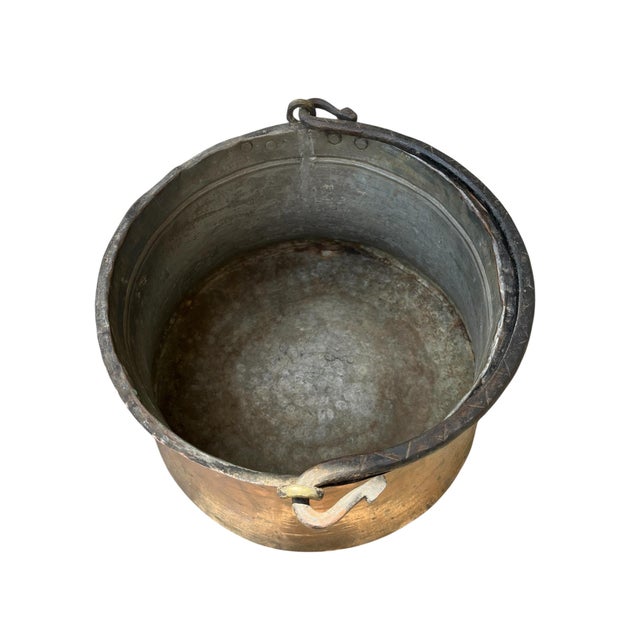 Metal 19th Century French Copper & Brass Kettle or Chimney Pot For Sale - Image 7 of 9