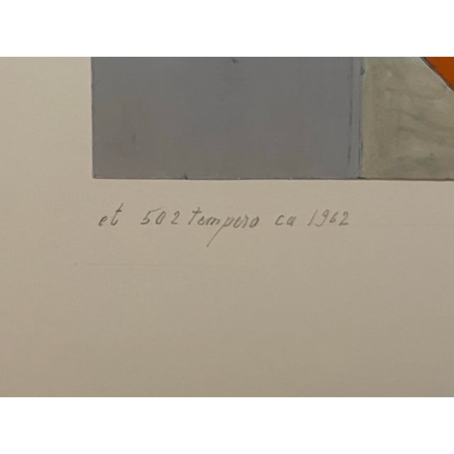 Mid-Century Modern 1964, Heinrich Gisler (1918-2011), Mid Century Modern Geometric Tempura Painting on Paper, Signed, Framed For Sale - Image 3 of 4