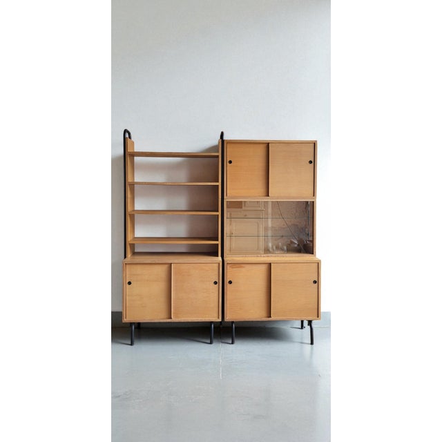 Wood Bookcase by Robert Charroy for Mobilor, 1950s For Sale - Image 7 of 15