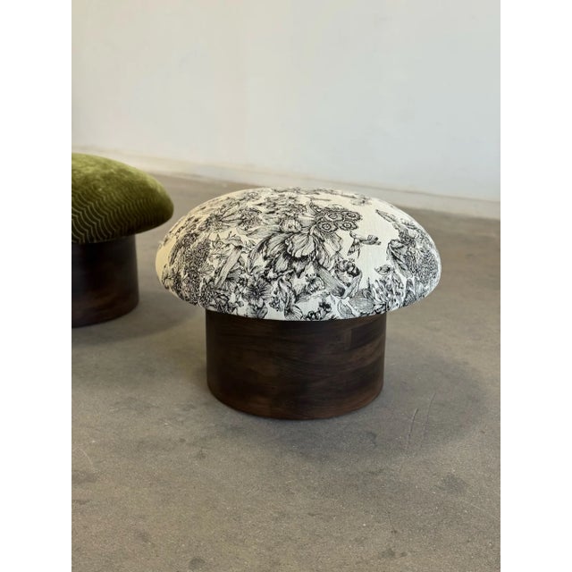 Made to Order “Miel” Model Mushroom- In Walnut and Beige For Sale - Image 12 of 12