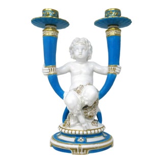 Antique Minton Staffordshire Porcelain Cherub Candelabra Centerpiece 19th Century For Sale