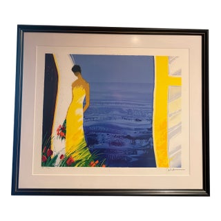 Emile Bellet “Douceur Bleue “ Translates Blue Sweetness. 82/100 on Bottom Left of Painting For Sale