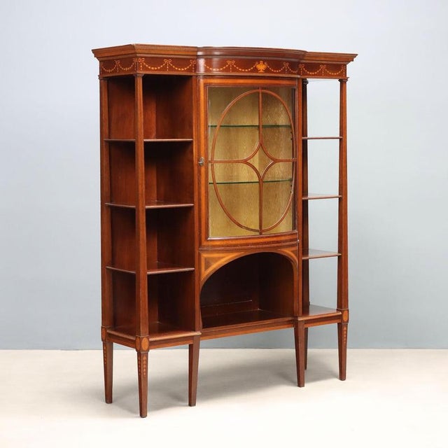 Mahogany Display Cabinet with Maple Inlays For Sale - Image 13 of 13