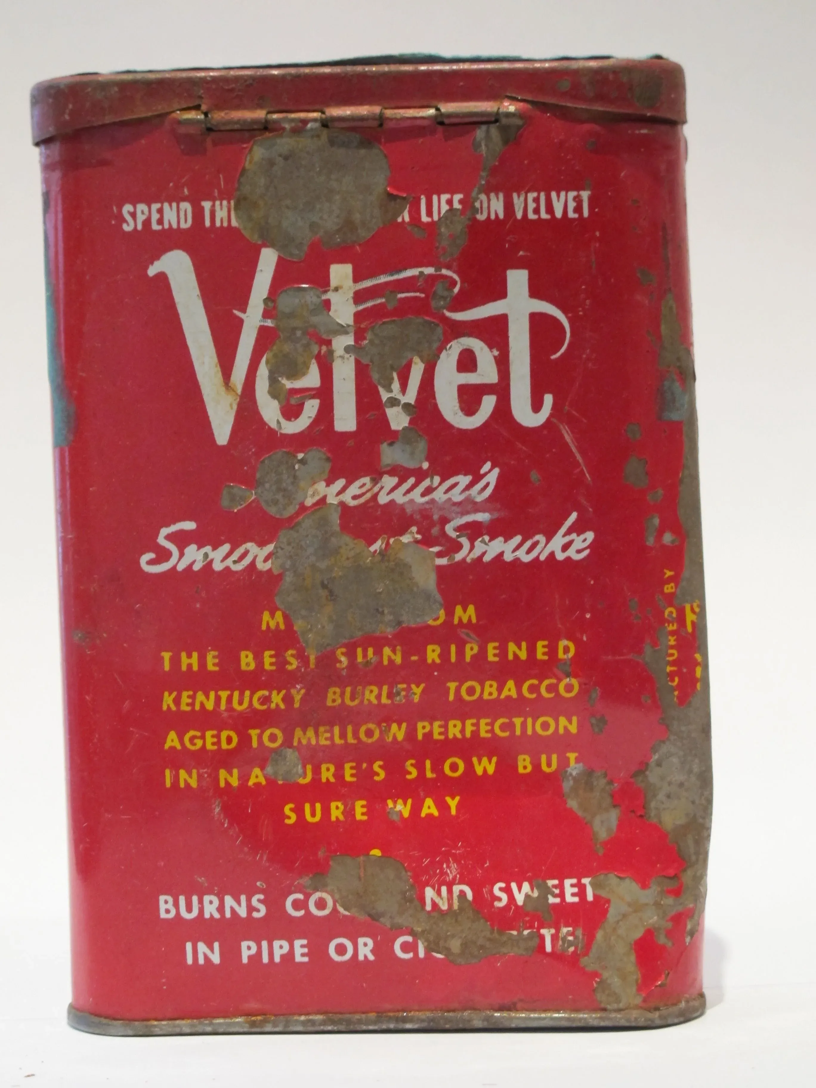 Vintage American Velvet Tobacco Tin