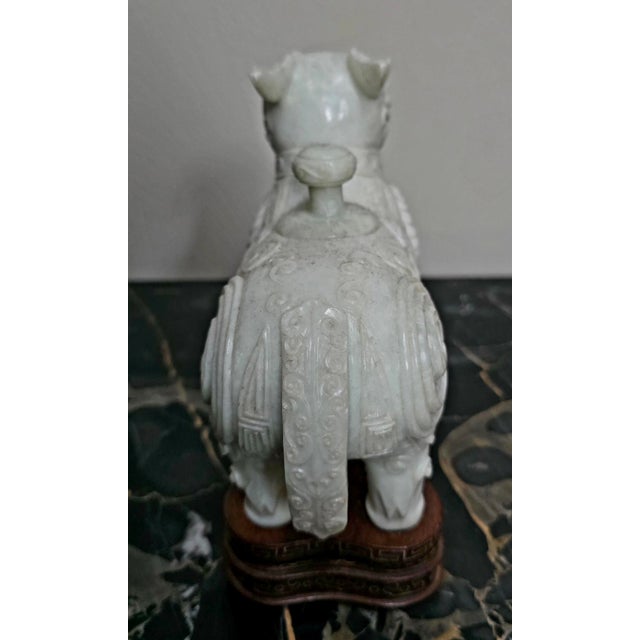 Late 19th Century Chinese Carved White Jade Horse/Ox Incense Burner For Sale - Image 4 of 5