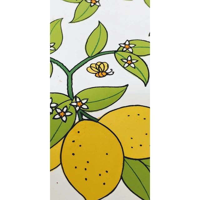 Shabby Chic 1960s Lemon Bee Acrylic Platter For Sale - Image 3 of 7