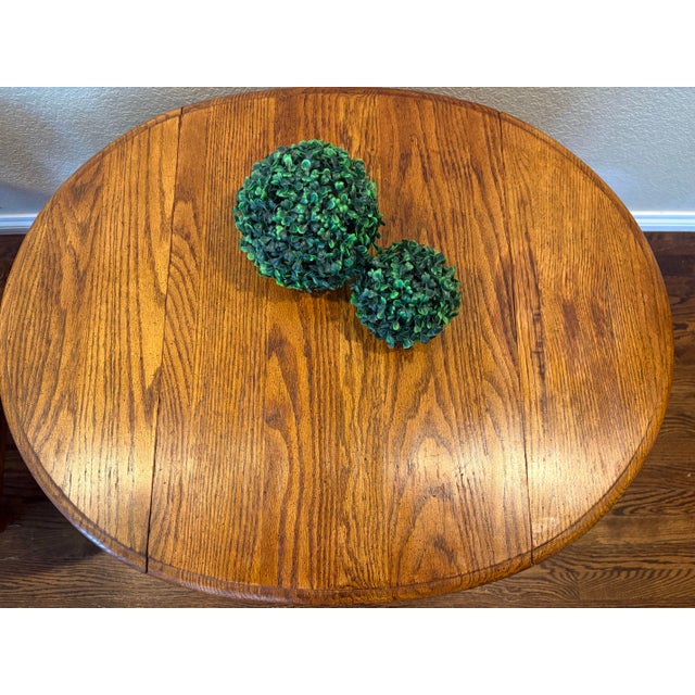 1980s Vintage Riverside Oak Drop-Leaf End Tables With Drawers – Pair For Sale - Image 5 of 12