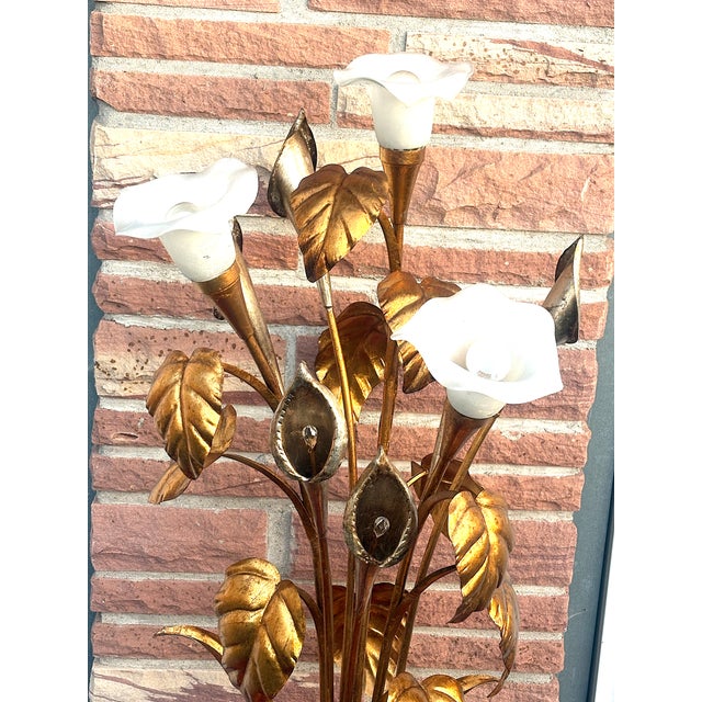 Gold-Plated Metal and Glass Shade Floor Lamp from Hans Kögl, 1960s For Sale - Image 4 of 11