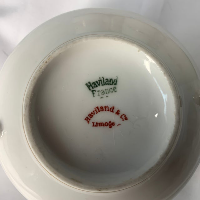 Early 20th Century Vintage Haviland & Co Limoges France Double Handled Cream Soup Bowls Gold Rim Set of 9 For Sale - Image 5 of 5