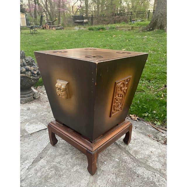 Mid 20th Century Asian Modern Chinoiserie MCM Storage Piece in the Manner of James Mont For Sale - Image 5 of 12