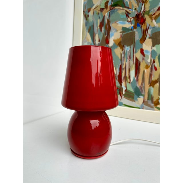 Mushroom Table Lamp in Red Murano Glass from La Luce Vetro Arte Muranese, Italy, 1970s For Sale - Image 12 of 15