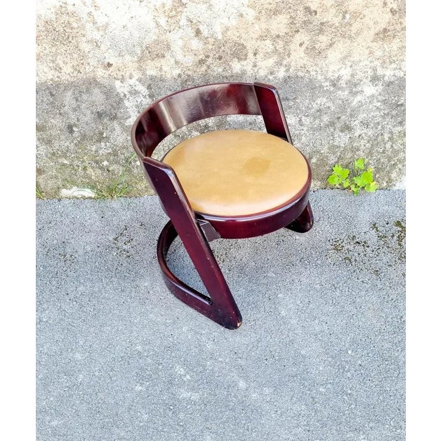 Brown Mid-Century Stool from Mario Sabot, Italy, 1970s For Sale - Image 8 of 11