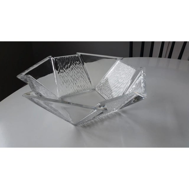 Mid-Century Modern Mid-Century Geometric Glass Bowl For Sale - Image 3 of 6