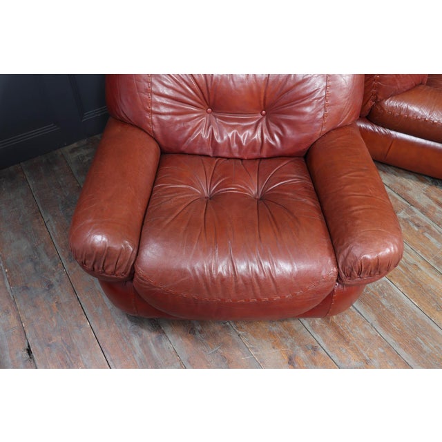 1970s Lounge Chairs in Leather by Sapporo for Mobil Girgi, Italy, 1970s, Set of 2 For Sale - Image 5 of 18