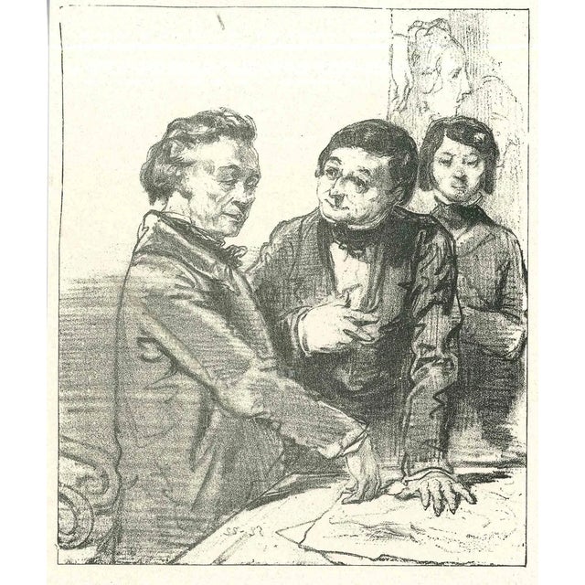 Paul Gavarni, The Convincing, Original Lithograph, 1881 For Sale