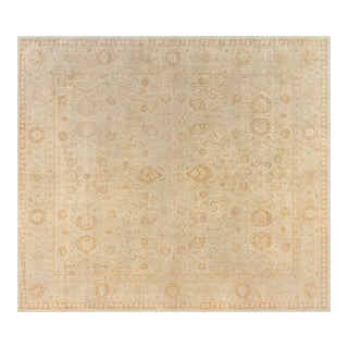 19th Century Indian Amritsar Beige, Camel and Caramel Handwoven Wool Rug For Sale