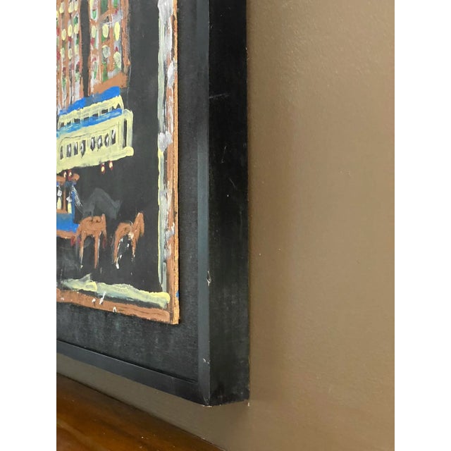 American Jimmy Lee Sudduth “Horse-Drawn Streetcar” New Orleans Painting For Sale - Image 3 of 12