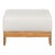 Paradiso Outdoor Solid Teak Wood Ottoman - Gray Fabric For Sale