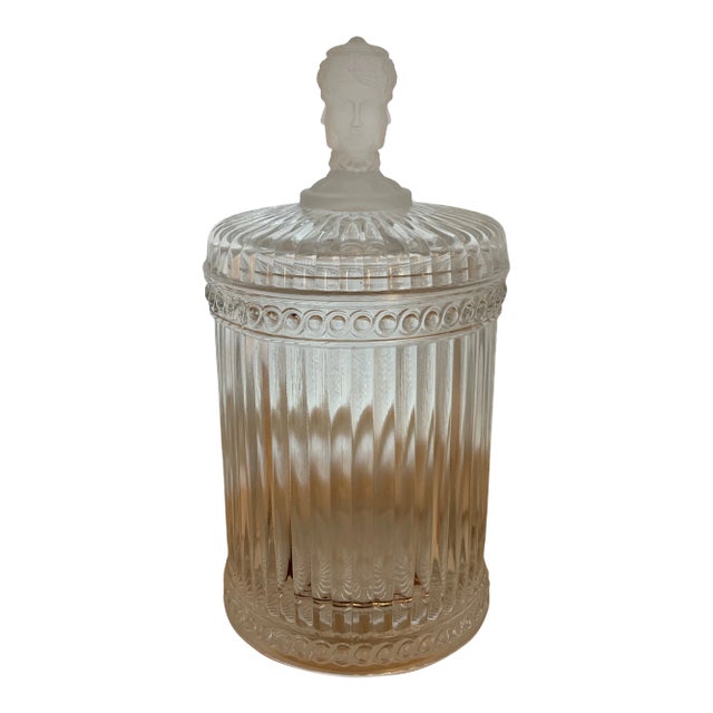 Glass Three Head Lidded Jar For Sale