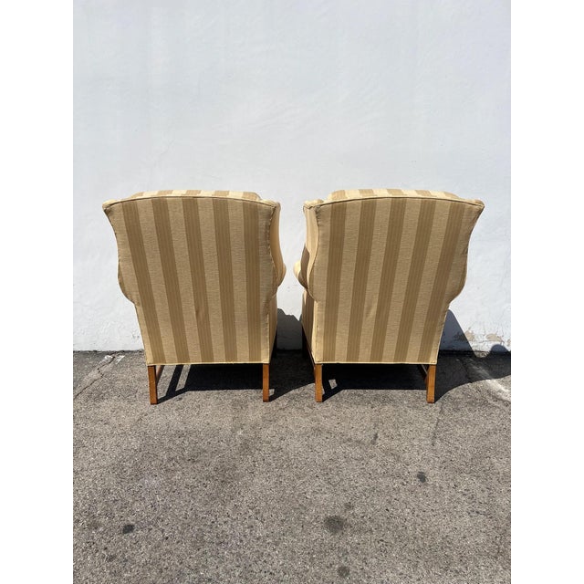 Late 20th Century Pair of Vintage Wingback Armchairs For Sale - Image 9 of 10