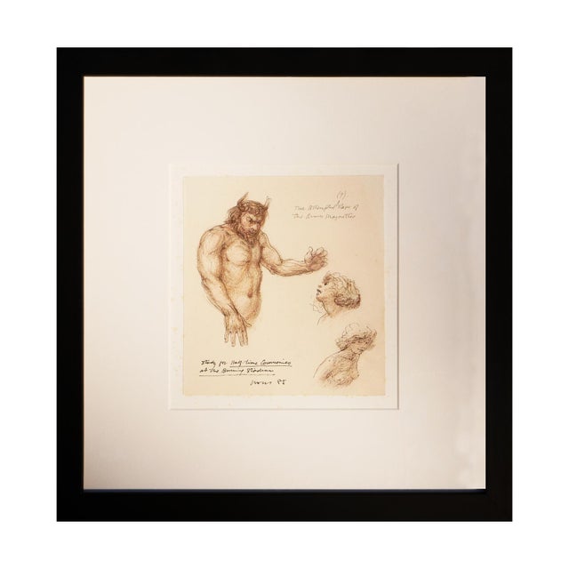 Robert Levers Modern Realistic Sepia Toned Ink Drawing Study of Nude Male and Female Figures, 1985 For Sale - Image 4 of 11