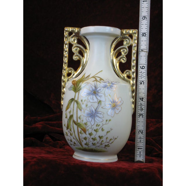 Mid 19th Century Vase Art Deco Porcelain Hand Painted Gold Carlsbad Austrian Cubist Victorian For Sale - Image 14 of 18