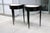 Black 19th Century Pair of Ebonized Neoclassical Demi Lune Marble Top Consoles For Sale - Image 8 of 9