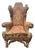 Vintage Venetian Rococo Giltwood High-Back Wingback Armchair 55” For Sale