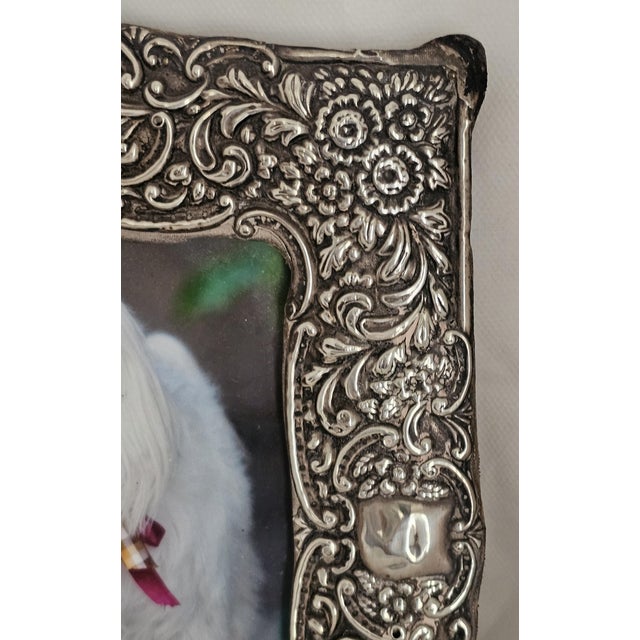 1902 Art Nouveau Sterling Silver Repousse Picture Frame — Birmingham Hallmarked For Sale - Image 10 of 17