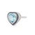 Boho Chic 925 Silver Heart Shaped Blue Topaz and Sapphire Halo Promise Ring for Girlfriend Size 7 For Sale - Image 3 of 6