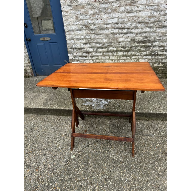 1930s Vintage Adjustable Wood Drafting Table For Sale - Image 12 of 12