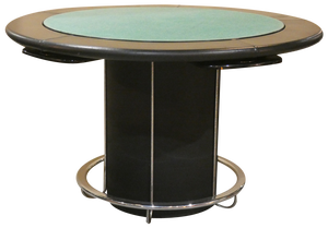 Game Table in Leather and Steel, Italy, 1970s