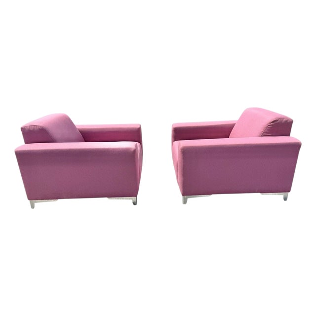 Modern Thayer Coggin Pink Club Chairs - Set of 2 For Sale