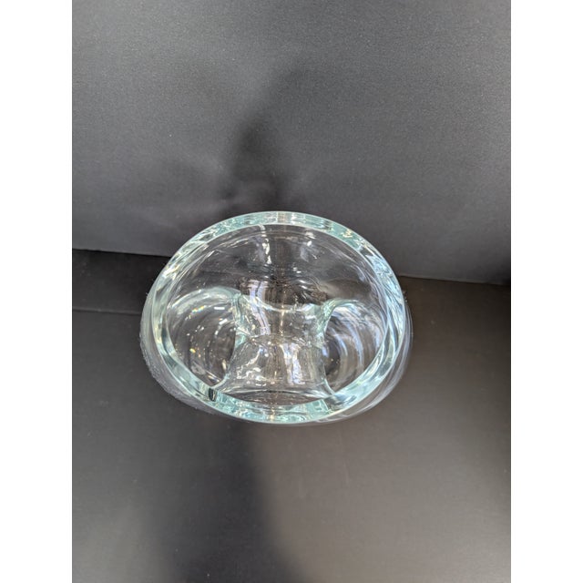 2010s Crystal Vase, Modern, Jeff Leatham, Heavy, Hole in Center, 2010's. Mint For Sale - Image 5 of 8