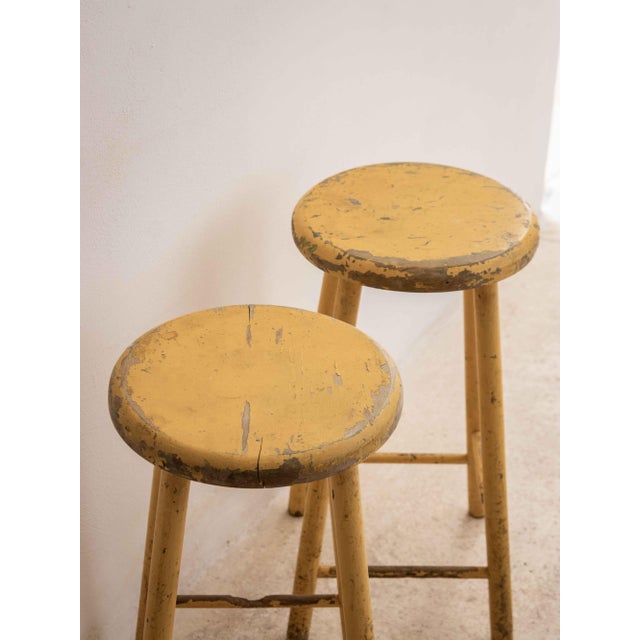 Vintage Beech Stools, 1950s, Set of 2 For Sale - Image 6 of 6