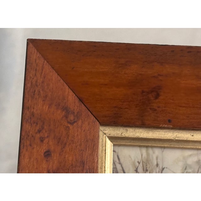 English Fox Hunt Sporting Pictures in Antique Bird's Eye Maple Wood Frames - A Pair For Sale - Image 15 of 18