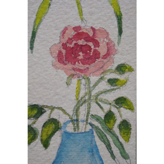 Mid Century Helen McRae Botanical Still Life Watercolor Paintings Vase Flowers - Set of 3 For Sale - Image 9 of 11
