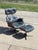 EAMES STYLE PLYCRAFT CHAIR AND OTTOMAN Plycraft chair and ottoman after Eames, chair with original Plycraft label and...