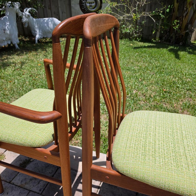Vintage 1980s Benny Linden Solid Teak Sculptural Dining Chairs Set of 4 For Sale - Image 12 of 17