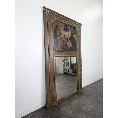Louis XVI Style Trumeau with Painted Canvas Depicting Gallant Scene, in Very Good conditions.