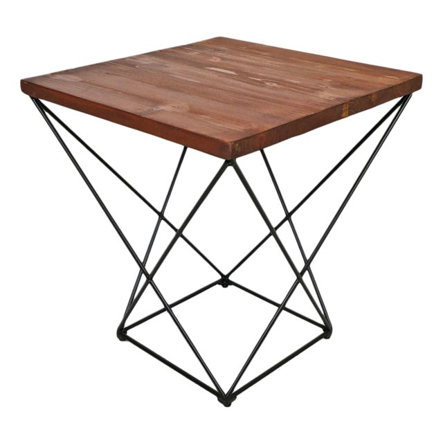 Axis Reclaimed Wood Side Table For Sale