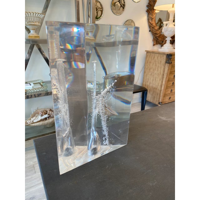 Mid Century Fractured Lucite Prism For Sale - Image 4 of 8