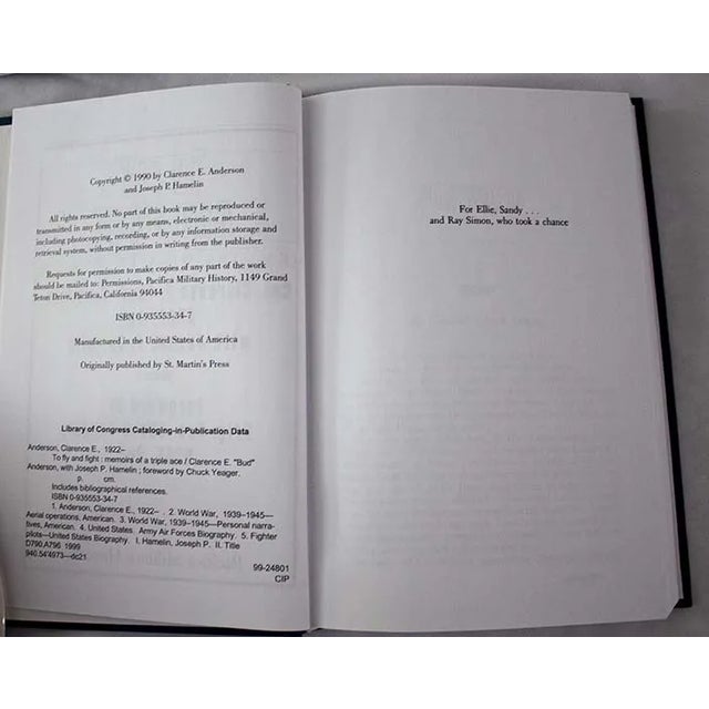 To Fly and Fight Col. Clarence E. Bud Anderson Signed 1990 Hc Memoirs AAAce Dj For Sale In Las Vegas - Image 6 of 9