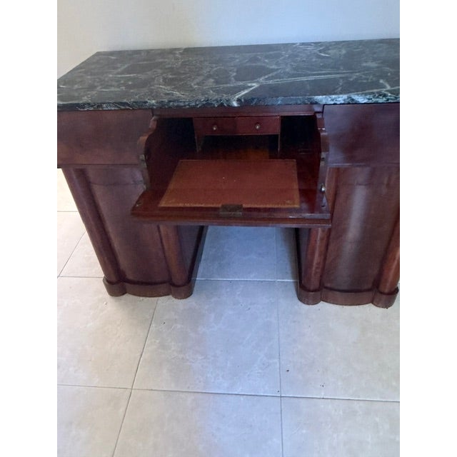 Very Rare Antique Mahogany Marble Top Writing Desk Circa 1820 For Sale - Image 9 of 9