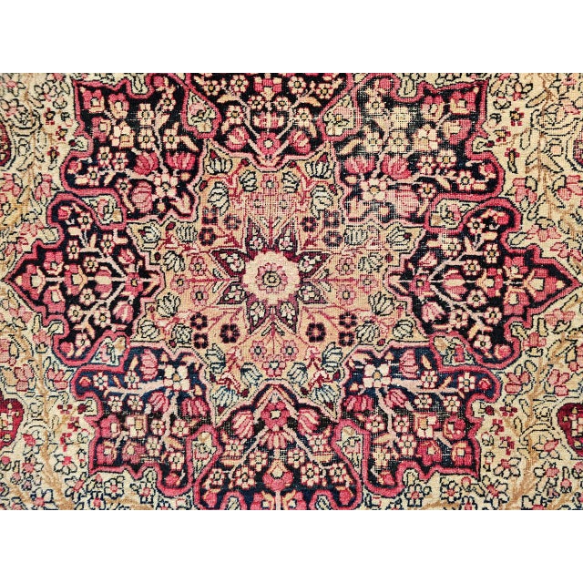 19th Century Persian Kerman Lavar Rug, Hand-Knotted Wool, Floral Pattern. Red & Ivory, 4x6 For Sale - Image 10 of 14